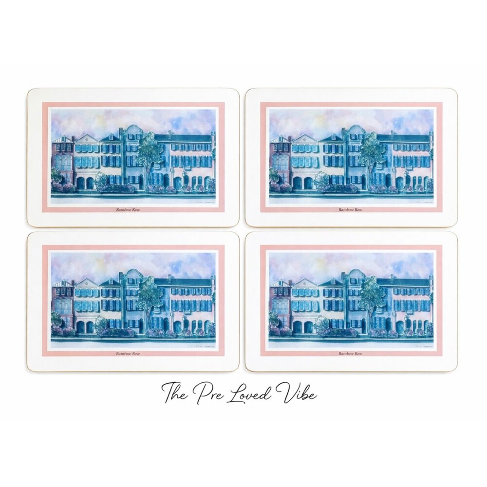 Pimpernel Placemats 4 featuring Rainbow Row  Charleston Sorth Carolina